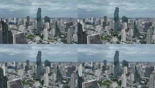 泰国曼谷王权云顶大厦城市高楼建筑航拍风光高清在线视频素材下载
