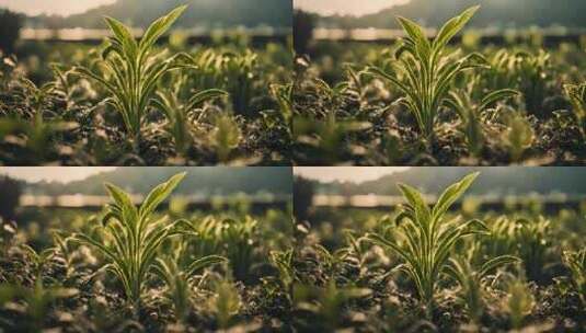 小草植物特写草地植被绿色花草顽强生命力高清在线视频素材下载