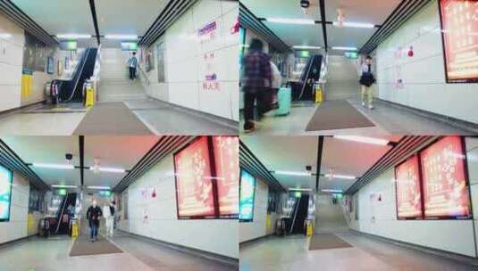 上下班的人们去做杭州地铁延时摄影高清在线视频素材下载