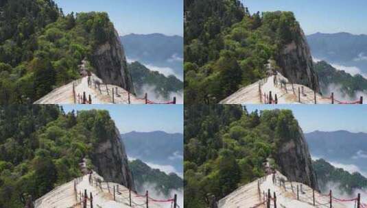陕西旅游5A级华山景区山峰云海高清在线视频素材下载