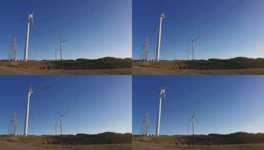 4K绿色能源清洁能源风力发电光伏发电高清在线视频素材下载
