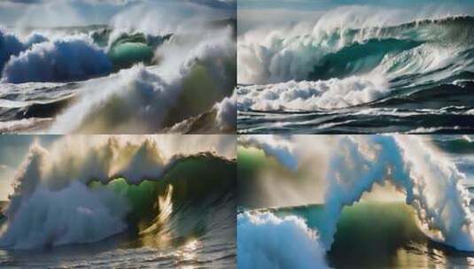 翻滚的海浪高清在线视频素材下载