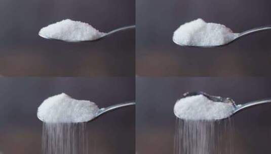 盐 白砂糖白糖颗粒晶体特写高清在线视频素材下载