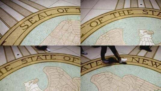新墨西哥州圣达菲新墨西哥州国会大厦地板上高清在线视频素材下载