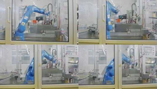 制造工厂的机械臂生产线高清在线视频素材下载