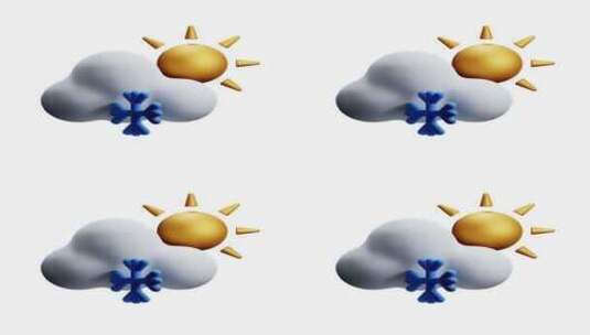 3D动画天气报告图标高清在线视频素材下载