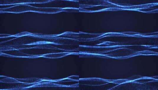 由深色背景上的粒子制成的抽象蓝色波。液能高清在线视频素材下载