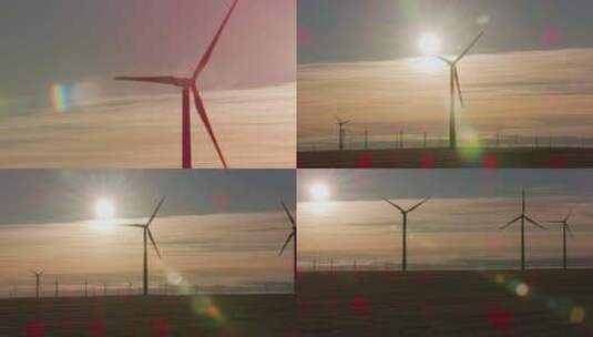 涡轮机，风电场，涡轮机，风力涡轮机高清在线视频素材下载