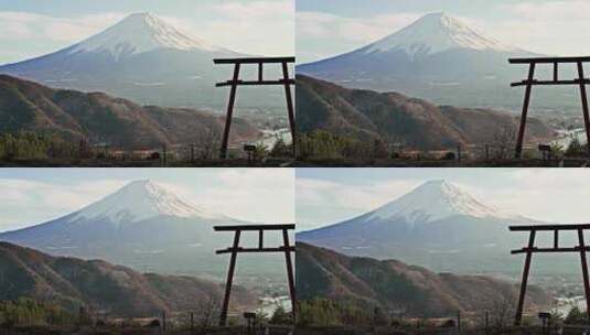 富士山，鸟居，火山，山高清在线视频素材下载