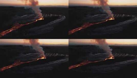 火山，喷发，熔岩，烟雾高清在线视频素材下载