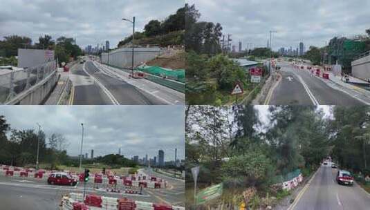 香港落马洲 元朗 附近交通情况道路场景高清在线视频素材下载