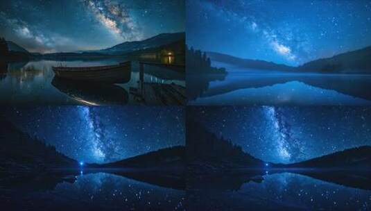 合集唯美星空大屏背景 星河星海宁静夜空高清在线视频素材下载