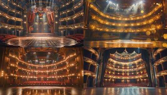 气势恢宏古典歌剧院内部 歌舞厅 大剧院高清在线视频素材下载