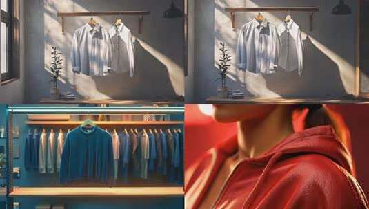 合集 服装卖场 衣服品牌专卖店 秋装上市高清在线视频素材下载