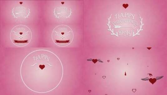 温馨唯美婚礼动画浪漫开场情人节纪念AE模板高清AE视频素材下载