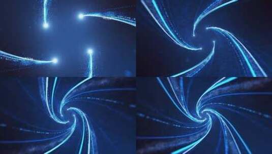 蓝色粒子光线汇聚标志演绎AE模版高清AE视频素材下载