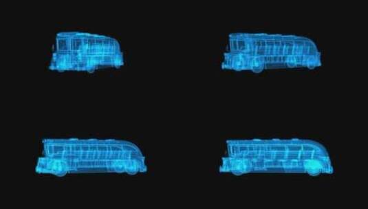 大巴车三维立体模型元素展示高清AE视频素材下载