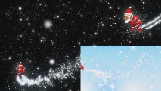 圣诞老人粒子扫尾滑雪高清AE视频素材下载