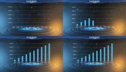 科技柱状图数据AE模板高清AE视频素材下载