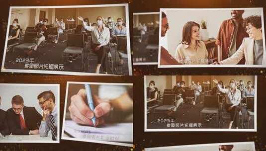 红色回顾历史党政党建图文照片展示模板高清AE视频素材下载