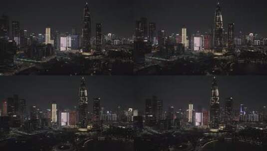 深圳城市夜景航拍高清在线视频素材下载