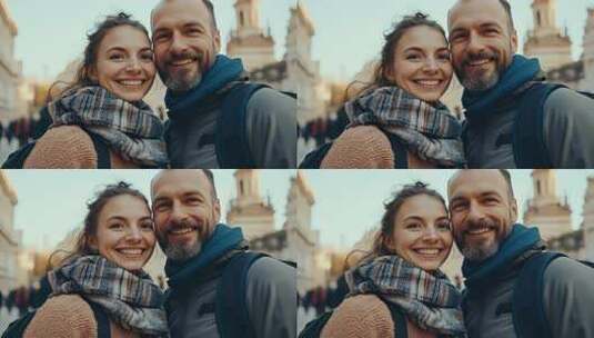 快乐情侣户外旅行记录美好瞬间高清在线视频素材下载