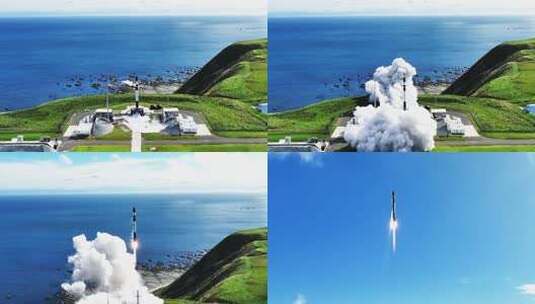 海边火箭发射实拍壮观史诗级片头与科技宣传高清在线视频素材下载