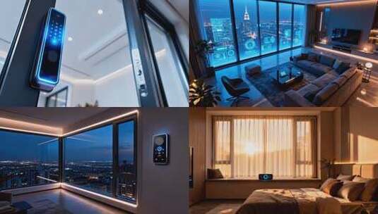 智能门窗 智能家居科技生活展示高清在线视频素材下载