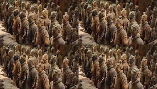 秦始皇陵兵马俑博物馆场景高清在线视频素材下载