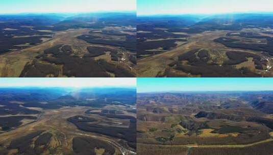航拍承冬天德围场农村高清在线视频素材下载