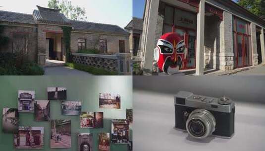 济南上新街/脸谱和相机/古朴风格古建筑外观高清在线视频素材下载