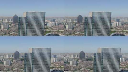 航拍湖北武汉城市高楼特写高清在线视频素材下载