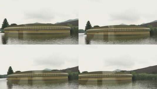 杭州萧山湘湖跨湖桥遗址博物馆高清在线视频素材下载