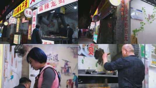 小吃街的多镜头合集高清在线视频素材下载