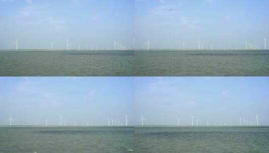 4k风车海上全景蓝天白云移动高清在线视频素材下载