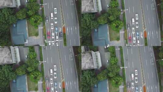 俯拍武汉城市交通高清在线视频素材下载