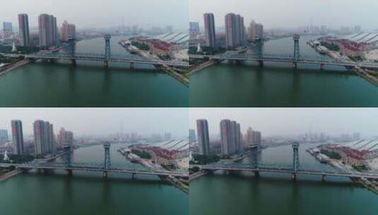 天津塘沽海门大桥航拍风景高清在线视频素材下载