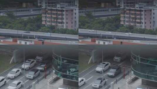 广州广园快速干线车流车辆行驶高架桥高清在线视频素材下载