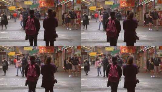 走在香港街上的女人高清在线视频素材下载
