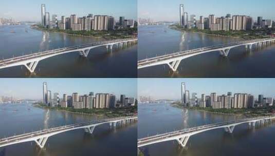 广州市海珠区琶洲城市风光航拍高清在线视频素材下载