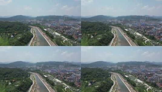 航拍湖北南漳县城市建设高清在线视频素材下载