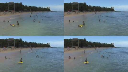 游客在海滩上度假高清在线视频素材下载