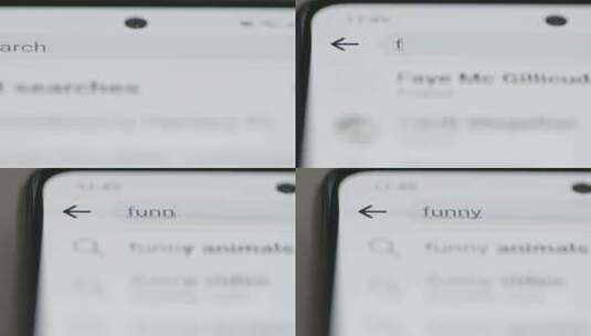跟踪手机上搜索栏的特写镜头高清在线视频素材下载