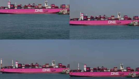 海岛港口码头货轮海运高清在线视频素材下载