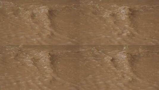 山区夏季山洪大水冲垮道路高清在线视频素材下载