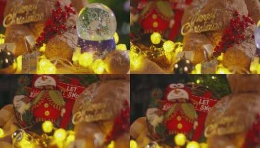 唯美欧美圣诞节氛围客厅装扮布置水晶球高清在线视频素材下载