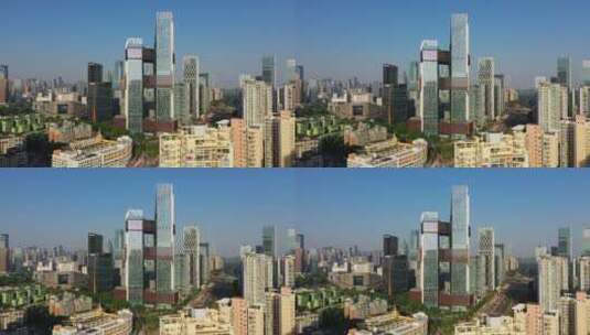 深圳腾讯滨海大厦大景航拍上升高清在线视频素材下载