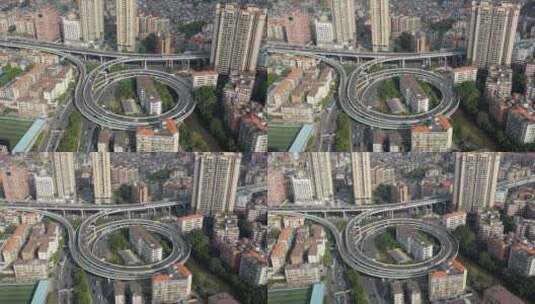 广州洪德立交桥航拍4K视频高清在线视频素材下载