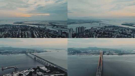 汕头东海湾桥梁高清在线视频素材下载