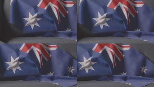 挂在家里沙发上的澳大利亚国旗高清在线视频素材下载